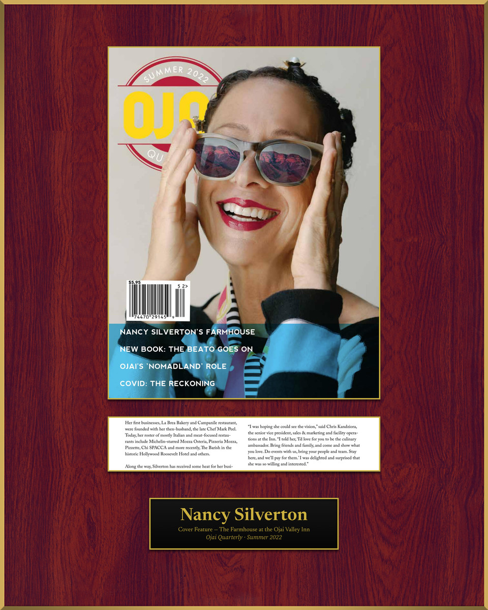 Wooden Plaque – magazine feature on a beveled mahogany board