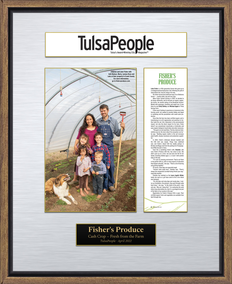 Framed Metal – magazine feature in a walnut float frame